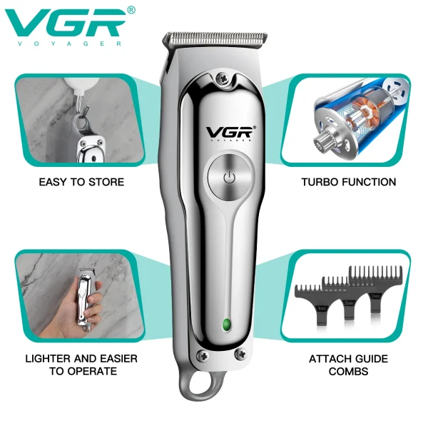 ماشین اصلاح مو سر و صورت خط زن وی جی آر مدل V-071