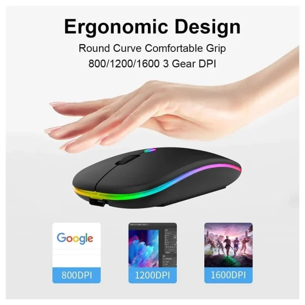 ماوس بی سیم و شارژی اچ‌پی مدل W10 RGB